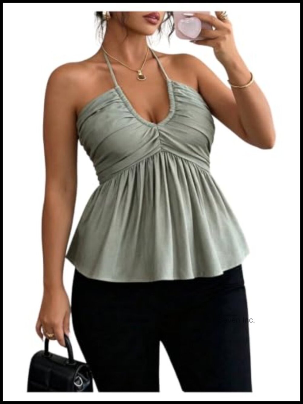Plus Size Halter Babydoll Peplum Ruffle Camisole Top